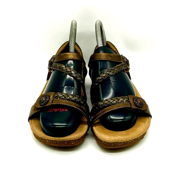 Aetrex Sandals Women’s Size 6 Jillian Quarter Strap Bronze Braided EU 36 - Picture 2 of 7